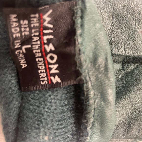 Wilsons House of Suede Vintage Leather Green Womens Gloves Size L - Picture 2 of 5